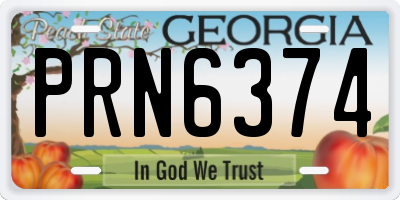 GA license plate PRN6374