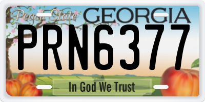 GA license plate PRN6377