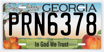 GA license plate PRN6378