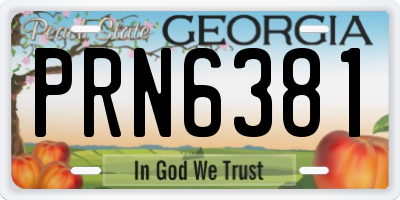 GA license plate PRN6381