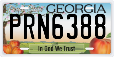 GA license plate PRN6388