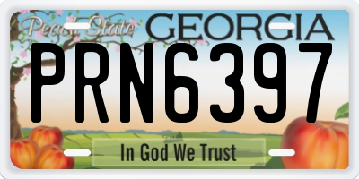 GA license plate PRN6397