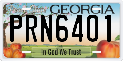 GA license plate PRN6401