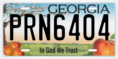 GA license plate PRN6404