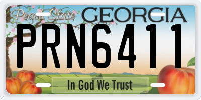 GA license plate PRN6411