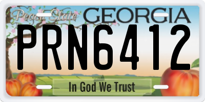 GA license plate PRN6412