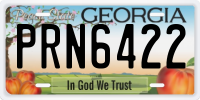 GA license plate PRN6422