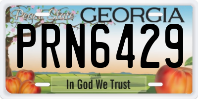 GA license plate PRN6429