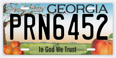 GA license plate PRN6452