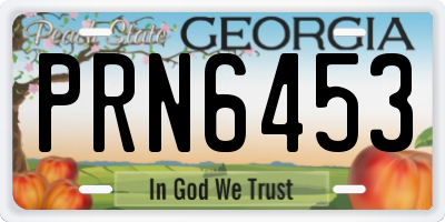 GA license plate PRN6453