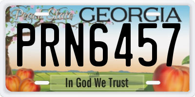 GA license plate PRN6457