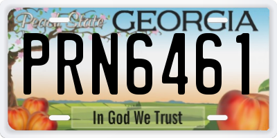 GA license plate PRN6461