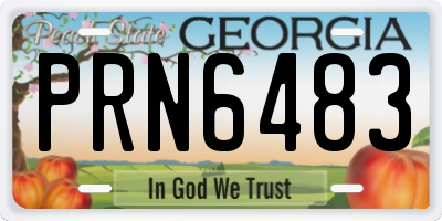GA license plate PRN6483