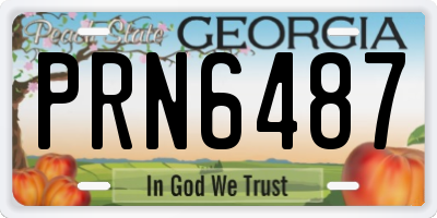 GA license plate PRN6487