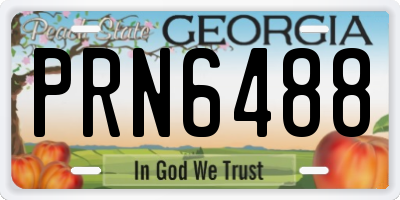 GA license plate PRN6488
