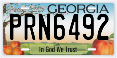 GA license plate PRN6492