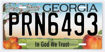 GA license plate PRN6493