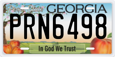 GA license plate PRN6498