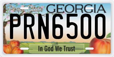 GA license plate PRN6500