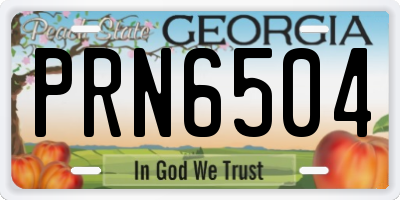 GA license plate PRN6504