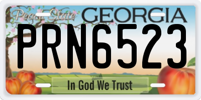 GA license plate PRN6523