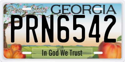 GA license plate PRN6542