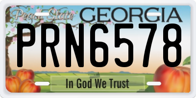 GA license plate PRN6578