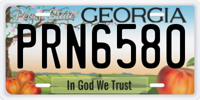 GA license plate PRN6580