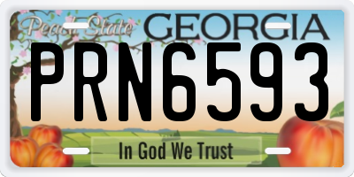 GA license plate PRN6593