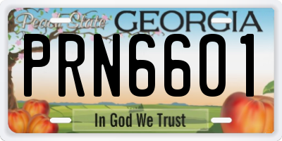 GA license plate PRN6601