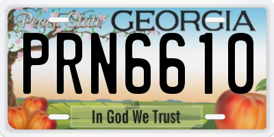 GA license plate PRN6610