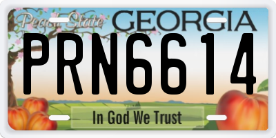 GA license plate PRN6614