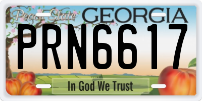 GA license plate PRN6617