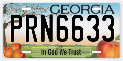 GA license plate PRN6633
