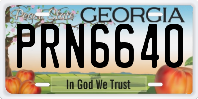 GA license plate PRN6640