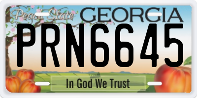 GA license plate PRN6645