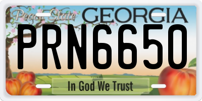 GA license plate PRN6650