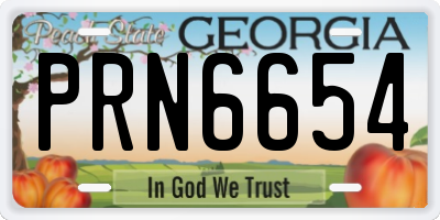 GA license plate PRN6654