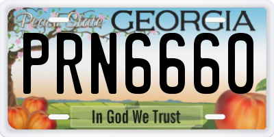 GA license plate PRN6660