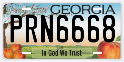 GA license plate PRN6668