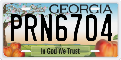 GA license plate PRN6704