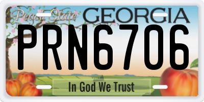 GA license plate PRN6706