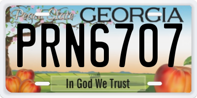 GA license plate PRN6707