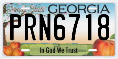 GA license plate PRN6718