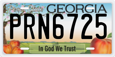 GA license plate PRN6725