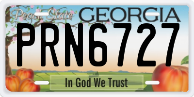 GA license plate PRN6727