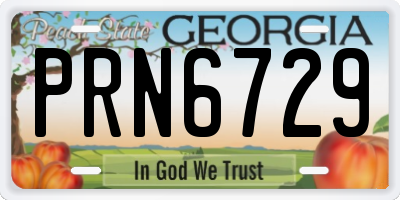 GA license plate PRN6729