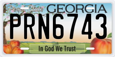 GA license plate PRN6743