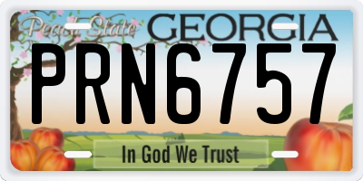 GA license plate PRN6757