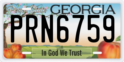 GA license plate PRN6759